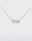 18K White Gold Infinity .0124 CTW Diamond Pendant Necklace