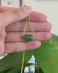 Baikalla™ "Good Luck Button" Nephrite Green Jade Lucky TongTong Pendant Necklace