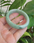 Purple Green Lavender Natural Jadeite Jade Bangle ( 54.53 mm )