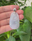 Genuine Lavender Jadeite Jade Ru Yi Pendant Necklace With Sterling Silver Bail