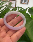 High-quality Lavender Natural Burmese Jadeite Jade Oval Bangle (52.48mm ) 