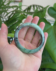 Natural Burmese Blue-green Jadeite Jade Bangle Bracelet (55.48mm)