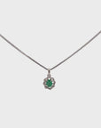 Baikalla™ 14k White Gold A Emerald Oval With Diamonds Pendant Necklace