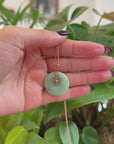 18k Rose Gold Genuine Jadeite Constellation (Virgo) Necklace Pendant