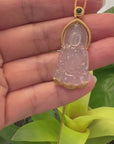 Baikalla 14k Gold "Goddess of Compassion" Genuine Burmese Jadeite Jade Guanyin Necklace