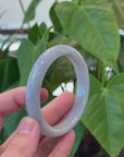 Baikalla "Half Round" Light Lavender Jadeite Jade Bangle Bracelet (62.90 mm) 