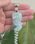 Baikalla™ Pi Xiu Genuine Burmese Blue Green Jadeite Jade PiXiu Pendant Necklace (FengShui Lucky)