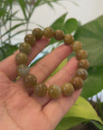 High Natural Jadeite Jade 13mm Round Beads Bracelet ( 13 mm ) For Men