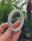 Baikalla "Half Round" Light Lavender Jadeite Jade Bangle Bracelet (62.6 mm) 