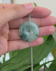 Baikalla™ "Good Luck Button" Necklace Ice Blue Green Jadeite Jade Lucky KouKou Pendant Necklace