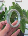 Baikalla "Half Round" Green Jadeite Jade Bangle Bracelet (62.66 mm) 