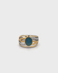 Baikalla Antique Natural Opal Sterling Silver Gold Plated Two Tone Ring