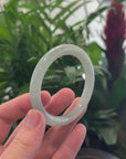 "Classic Round" Ice Jadeite Jade Bangle (55.5 mm) 