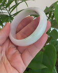 Genuine Burmese Blue green & Lavender Jadeite Jade Bangle Bracelet (58.38mm)