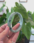 Baikalla "Half Round" Blue-Green Jadeite Jade Bangle Bracelet (63.45 mm) 