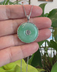 Baikalla "Good Luck Button" Necklace Green Jadeite Jade Lucky KouKou Pendant Necklace