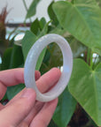 Baikalla "Half Round" Light Green and Lavender Jadeite Jade Bangle Bracelet (62.67 mm) 