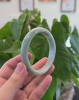 Baikalla "Half Round" Green Jadeite Jade Bangle Bracelet (66.4 mm) 