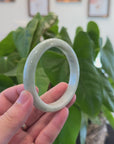 Baikalla "Half Round" Light Green Lavender Jadeite Jade Bangle Bracelet (66.4 mm) 