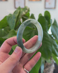 "Classic Princess Half Round" Blue- Green Jadeite Jade Bangle (60.7 mm) 