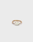 14k Yellow Gold Natural Australian Opal Ring Set With Diamond