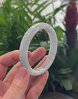 Baikalla "Half Round" Light Lavender Jadeite Jade Bangle Bracelet (62.5mm) 