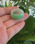 Baikalla Genuine Burmese Green Jadeite Jade Men's Band Ring