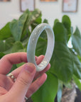 Baikalla "Half Round" Light Green Lavender Jadeite Jade Bangle Bracelet (66.3 mm) 