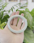 Lavender- Green Natural Genuine Burmese Jadeite Jade Bangle ( 57.54 mm ) 