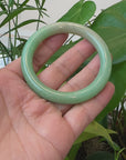 "Classic Princess Round" Burmese Yellow Green Jadeite Jade Bangle (57.41 mm) 