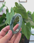 Baikalla "Half Round" Blue-Green Jadeite Jade Bangle Bracelet (63.40 mm) 