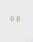 Baikalla 14k Dangle Semi Hallow Diamond Cut Hoop Earrings