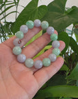 High end Genuine Jadeite Jade Round Multiple Colors Beads Bracelet (12 mm)