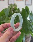 "Classic Princess Half Round" light Apple Green Jadeite Jade Bangle (55.6 mm) 