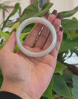 Baikalla "Classic Bangle" White Natural Burmese Jadeite Jade Bangle ( 58.45mm ) 