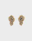 14k Yellow Gold Nugget and Diamond Earrings