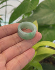 Burmese Green Jadeite Jade Men's Band Ring