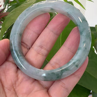 Burmese High-end Ice blue green Jade Jadeite Bangle Bracelet (61.63mm) ( Collectibles )T268