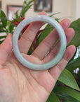 Baikalla™ "Classic Bangle" Genuine Burmese Lavender Green Jadeite Jade Bangle Bracelet (58.47mm) 