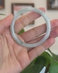 Baikalla "Petite" Natural Burmese White-Green Jadeite Jade Bangle Bracelet (55.81 mm) 