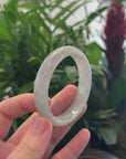 Baikalla "Half Round" Light Lavender Jadeite Jade Bangle Bracelet (66.4 mm) 