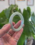 "Classic Princess Half Round" light Apple Green Jadeite Jade Bangle (54.5 mm) 