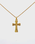 24K Yellow Gold Cross Pendant Necklace