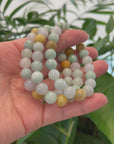 Genuine Jadeite Jade Round Multiple Colors Beads Bracelet (10mm)