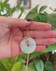 Baikalla™ "Good Luck Birdie" 18k Rose Gold Genuine Burmese Jadeite Lucky Kou Kou Pendant Necklace With Ruby and Diamond