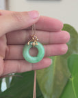 18k Rose Gold Genuine Burmese Jadeite Lucky Kou Kou Birdie Pendant Necklace