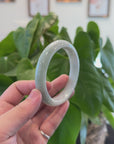 Baikalla "Half Round" Light Green Lavender Jadeite Jade Bangle Bracelet (66.3 mm) 