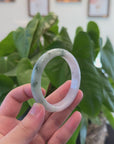 Baikalla "Half Round" Lavender Green Jadeite Jade Bangle Bracelet (57.9 mm) 