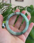 Natural Burmese Blue-green Jadeite Jade Bangle Bracelet (55.48mm)