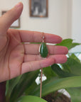 Baikalla™ Tear-Drop Nephrite Jade Necklace Pendant with 18k Rose Gold Plated